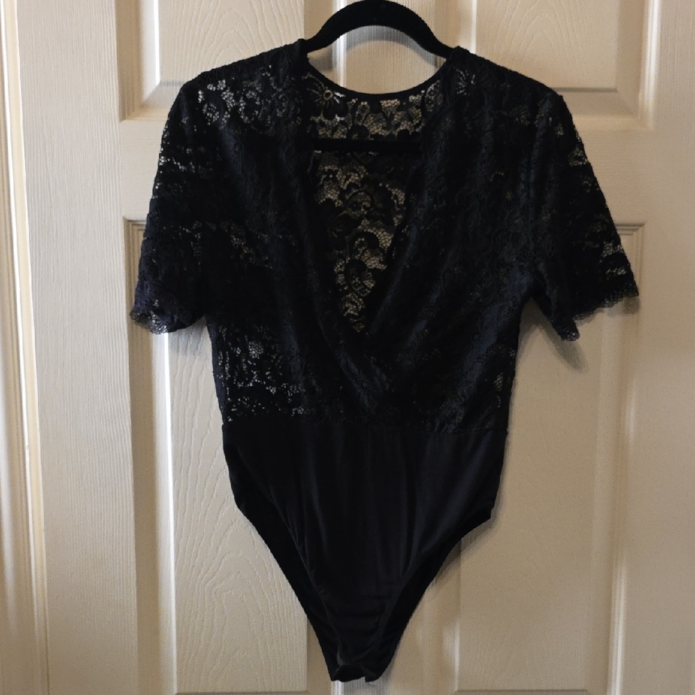 Elegant Black Lace Bodysuit